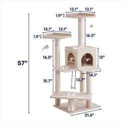 Frisco 57-in Faux Fur Cat Tree & Condo -Pawfect Care 101805 PT1. AC SS1800 V1687792362