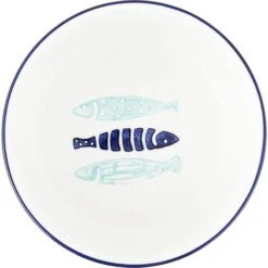 Signature Housewares Coastal Fish Non-Skid Ceramic Cat Bowl -Pawfect Care 103442 PT7. AC SS1800 V1544211501