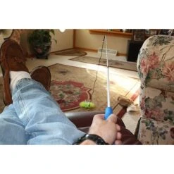 Pet Fit For Life 2 Feather Retractable Wand Cat Toy, Blue & Green -Pawfect Care 109322 PT6. AC SS1800 V1494537041