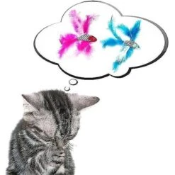 Pet Fit For Life 2 Fish Feather Wand Cat Toy -Pawfect Care 109324 PT3. AC SS1800 V1589320578