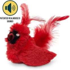 OurPets Play-N-Squeak Real Birds Cardinal Cat Toy -Pawfect Care 115715 Pt3. AC SS1800 V1583771926