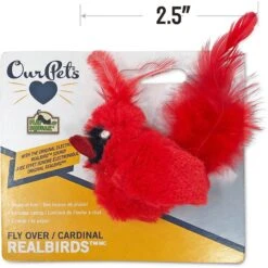 OurPets Play-N-Squeak Real Birds Cardinal Cat Toy -Pawfect Care 115715 Pt5. AC SS1800 V1583763182