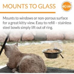 K&H Pet Products EZ Mount Up & Away Kitty Single Diner Stainless Steel Cat Bowl, 1.5-cup -Pawfect Care 121172 PT2. AC SS1800 V1627349209