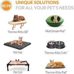 K&H Pet Products Thermo-Kitty Fashion Splash Heated Cat Bed, Large -Pawfect Care 121262 PT7. AC SS1800 V1692210113