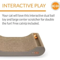 K&H Pet Products Kitty Tippy Scratch N' Track Cat Scratcher Toy With Catnip -Pawfect Care 121314 PT2. AC SS1800 V1637629369