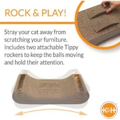 K&H Pet Products Kitty Tippy Scratch N' Track Cat Scratcher Toy With Catnip -Pawfect Care 121314 PT3. AC SS1800 V1637626666