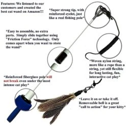 Pet Fit For Life 2 Guinea Feather Wand Cat Toy -Pawfect Care 123811 PT5. AC SS1800 V1589320648