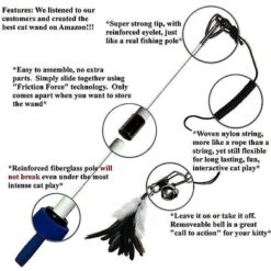 Pet Fit For Life 4 Piece Dual Rod Wand Cat Toy -Pawfect Care 123822 PT6. AC SS1800 V1589320852