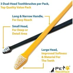 Pet Republique Dog & Cat Dual-Head Toothbrush -Pawfect Care 128492 PT3. AC SS1800 V1617322030