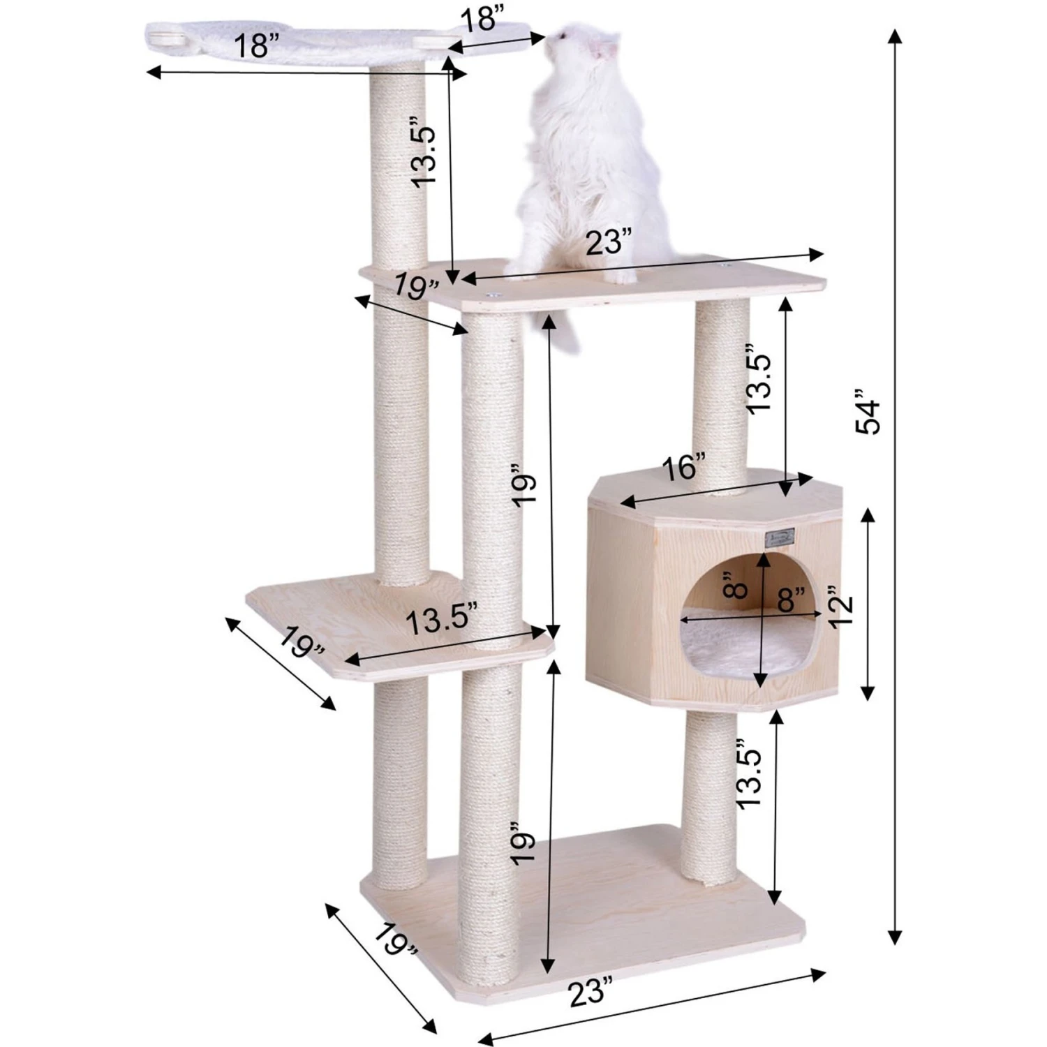 Armarkat 54-in Wooden Cat Tree & Condo 10 Armarkat 54-in Wooden Cat Tree & Condo - Image 8