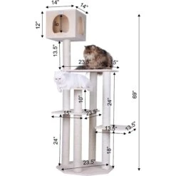 Armarkat 69-in Wooden Cat Tree & Condo -Pawfect Care 130335 PT6. AC SS1800 V1615915014