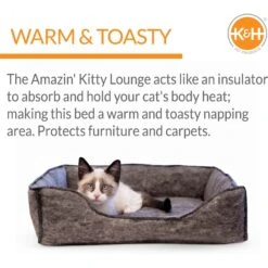 K&H Pet Products Amazin' Kitty Lounge Sleeper Cat Bed -Pawfect Care 131901 PT3. AC SS1800 V1682705272