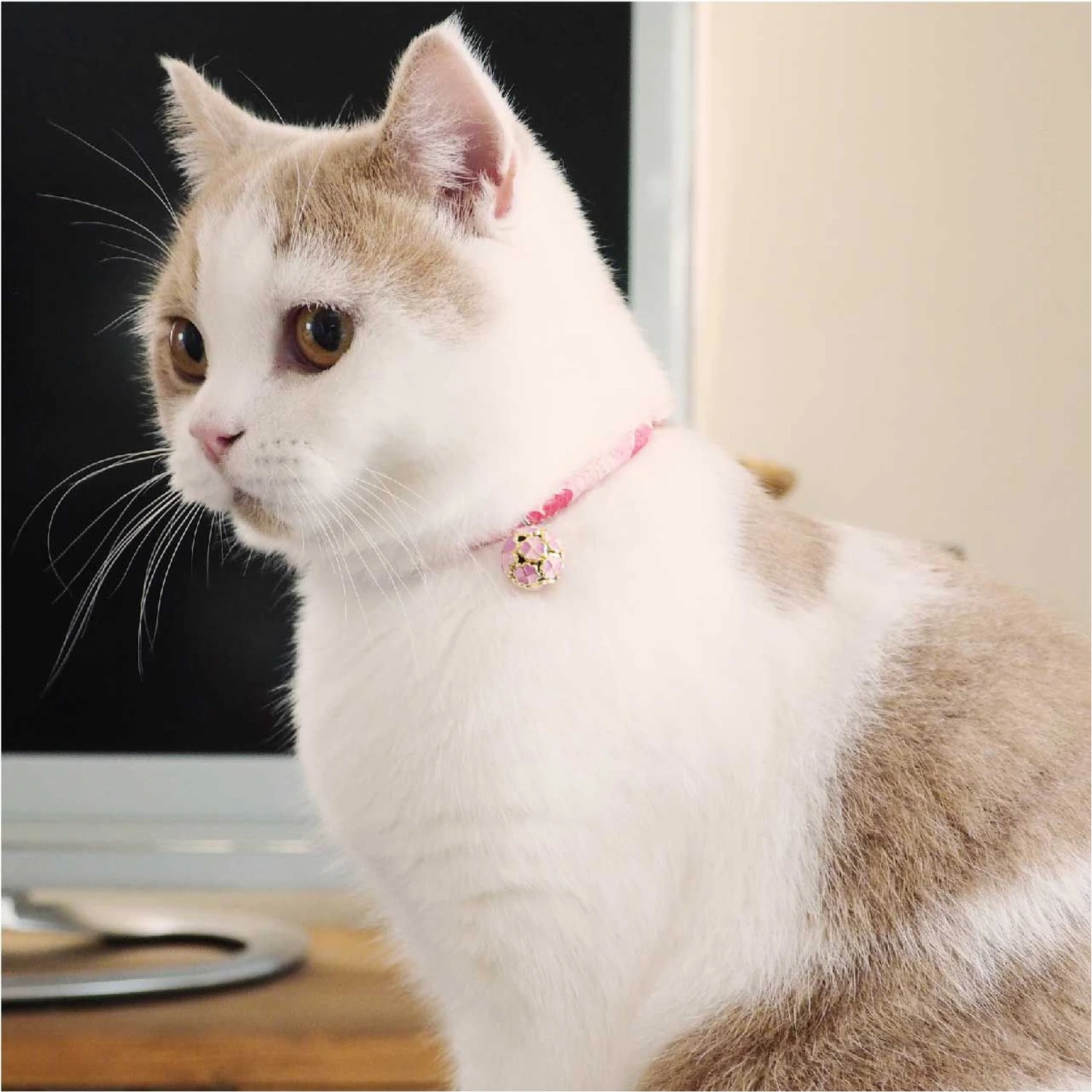 Necoichi Chirimen Clover Breakaway Cat Collar With Bell 9 Necoichi Chirimen Clover Breakaway Cat Collar With Bell - Image 7