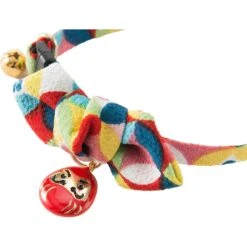 Necoichi Chirimen Daruma Charm Breakaway Cat Collar With Bell -Pawfect Care 138927 PT3. AC SS1800 V1510954075