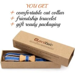 Pettsie Bow Tie Cotton Breakaway Cat Collar With Friendship Bracelet -Pawfect Care 139113 PT3. AC SS1800 V1507064979