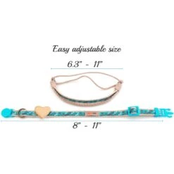 Pettsie Heart Cotton Breakaway Cat Collar With Friendship Bracelet -Pawfect Care 139120 PT2. AC SS1800 V1507065051