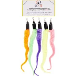 Pet Fit For Life 5 Piece Squiggly Worm Replacement Pack For Wand Cat Toy -Pawfect Care 140076 PT5. AC SS1800 V1535648649
