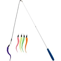Pet Fit For Life 5 Piece Squiggly Worm Wand Cat Toy -Pawfect Care 140078 PT5. AC SS1800 V1535648652