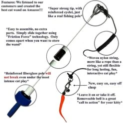 Pet Fit For Life 5 Piece Squiggly Worm Wand Cat Toy -Pawfect Care 140078 PT7. AC SS1800 V1589320920