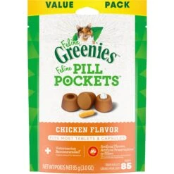 Greenies Pill Pockets Feline Chicken Flavor Natural Soft Adult Cat Treats