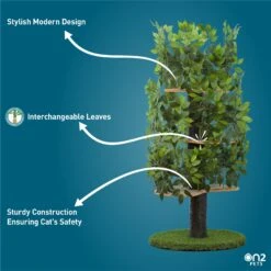 On2Pets 60-in Large Round Modern Cat Tree -Pawfect Care 145312 PT3. AC SS1800 V1671027820