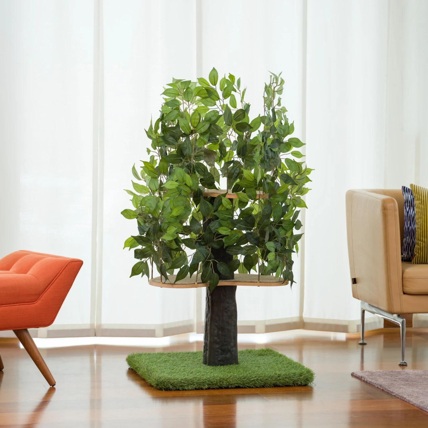 On2Pets 48-in Medium Square Modern Cat Tree 4 On2Pets 48-in Medium Square Modern Cat Tree - Image 2