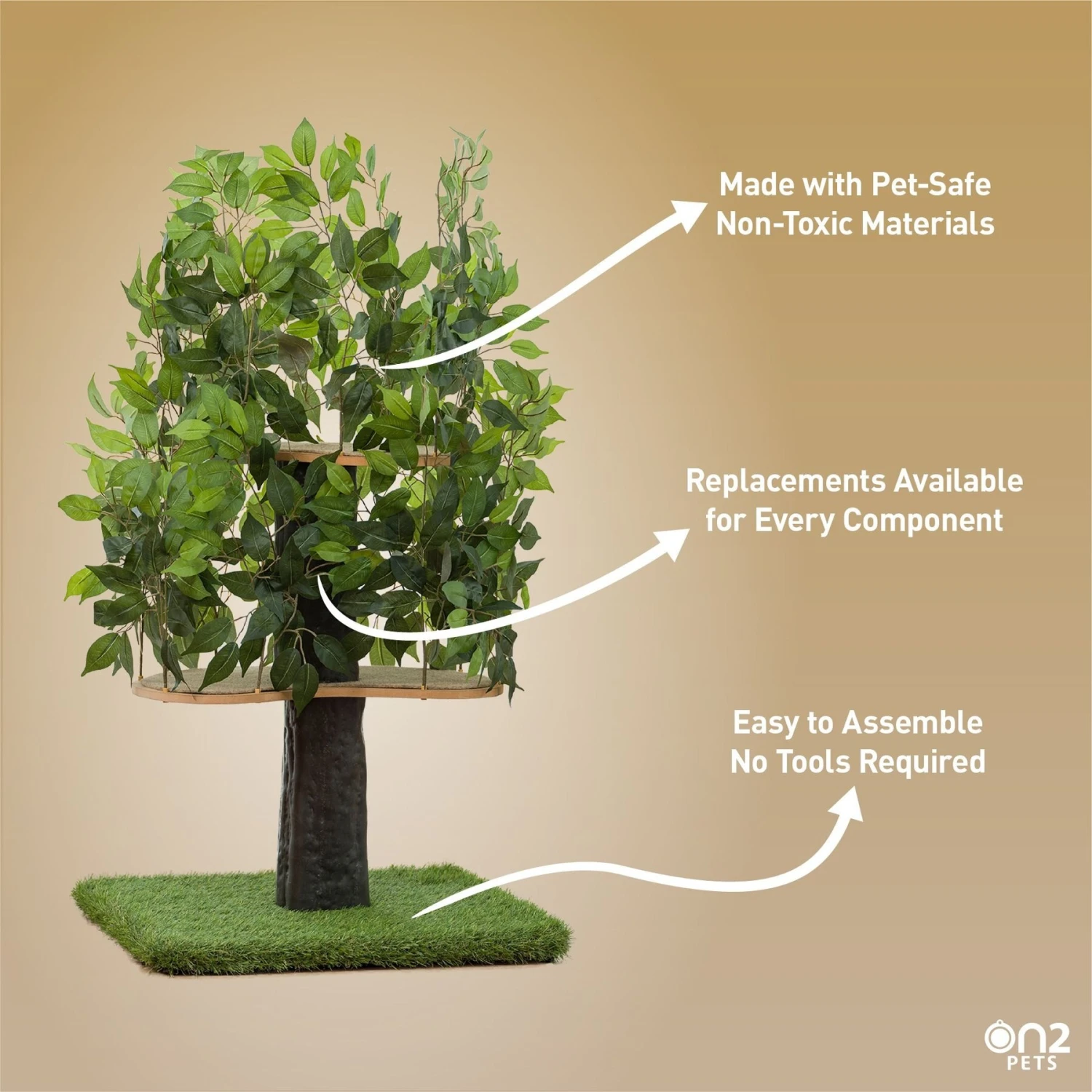 On2Pets 48-in Medium Square Modern Cat Tree 7 On2Pets 48-in Medium Square Modern Cat Tree - Image 5