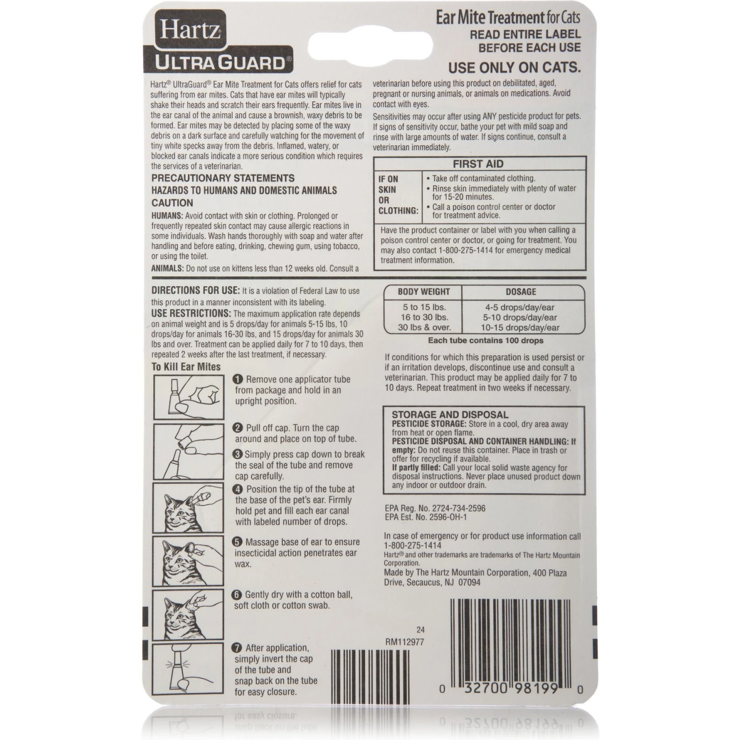 Hartz UltraGuard Medication For Ear Mites For Cats 4 Hartz UltraGuard Medication For Ear Mites For Cats - Image 2