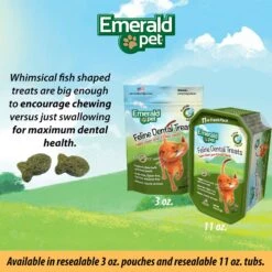 Emerald Pet Feline Dental Catnip Flavor Grain-Free Cat Treats -Pawfect Care 151502 PT7. AC SS1800 V1667517544