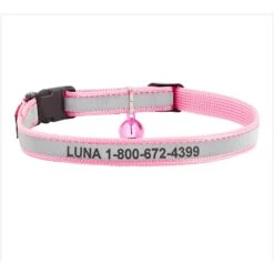 GoTags Nylon Personalized Reflective Breakaway Cat Collar With Bell