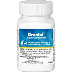 Drontal Dewormer For Tapeworms, Roundworms, Hookworms For Cats