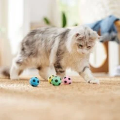 Ethical Pet Sponge Soccer Ball Cat Toy, 4-pack -Pawfect Care 154217 PT3. AC SS1800 V1682711111