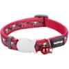 Red Dingo Skull & Roses Nylon Breakaway Cat Collar With Bell -Pawfect Care 159178 MAIN. AC SS1800 V1684887771