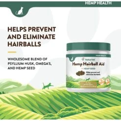 NaturVet Hemp Soft Chews Hairball Control Supplement For Cats -Pawfect Care 162212 PT2. AC SS1800 V1698696006