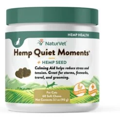 NaturVet Hemp Quiet Moments Soft Chews Calming Supplement For Cats