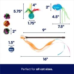 Frisco Plush, Teaser, Ball & Tunnel Variety Pack Cat Toy With Catnip -Pawfect Care 169688 PT2. AC SS1800 V1692190912