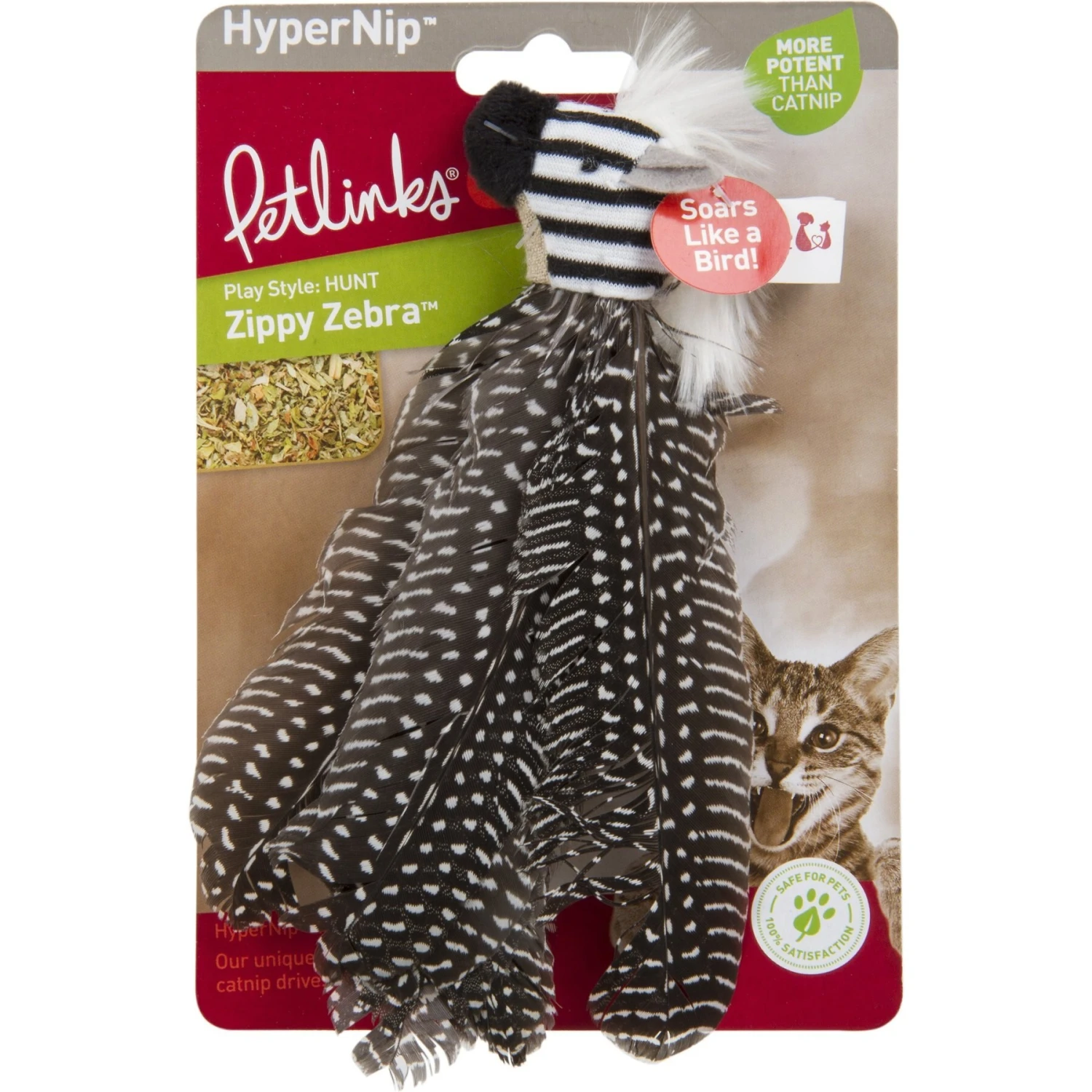 Petlinks HappyNip Safari Zippy Zebra Feathered Cat Toy With Catnip 11 Petlinks HappyNip Safari Zippy Zebra Feathered Cat Toy With Catnip - Image 9