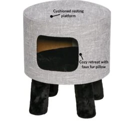 MidWest 1-Story Feline Nuvo Stella Cat Condo, Silver -Pawfect Care 176500 PT2. AC SS1800 V1559591527