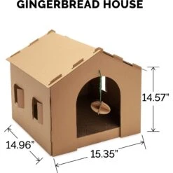 Tiger Tough Gingerbread House Corrugated Cat Scratcher Toy -Pawfect Care 178828 PT3. AC SS1800 V1613087181