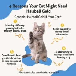 Pet Wellbeing Hairball GOLD Liquid Hairball Control Supplement For Cats -Pawfect Care 180341 PT2. AC SS1800 V1696280410