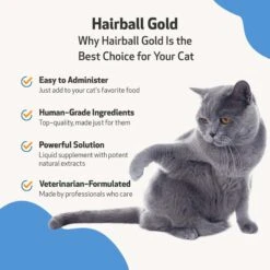 Pet Wellbeing Hairball GOLD Liquid Hairball Control Supplement For Cats -Pawfect Care 180341 PT4. AC SS1800 V1696281073
