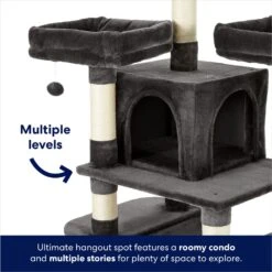 Frisco 68-in Faux Fur Cat Tree & Condo -Pawfect Care 180384 PT2. AC SS1800 V1669908585