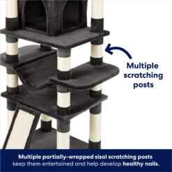 Frisco 68-in Faux Fur Cat Tree & Condo -Pawfect Care 180384 PT4. AC SS1800 V1669908645