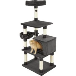Frisco 59-in Faux Fur Cat Tree & Condo -Pawfect Care 180387 PT5. AC SS1800 V1584453425