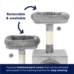 Frisco 61-in Faux Fur Cat Tree & Condo -Pawfect Care 180395 PT2. AC SS1800 V1667228731