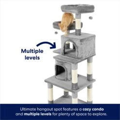 Frisco 61-in Faux Fur Cat Tree & Condo -Pawfect Care 180395 PT3. AC SS1800 V1667227420
