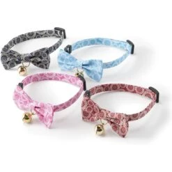 Necoichi Kiku Ribbon Bow Tie Cotton Breakaway Cat Collar With Bell 14 Necoichi Kiku Ribbon Bow Tie Cotton Breakaway Cat Collar With Bell -Pawfect Care 183483 PT4. AC SS1800 V1565879842