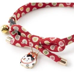 Necoichi ZEN Hariko Charm Cotton Breakaway Cat Collar With Bell -Pawfect Care 183496 PT1. AC SS1800 V1565879882
