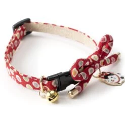 Necoichi ZEN Hariko Charm Cotton Breakaway Cat Collar With Bell -Pawfect Care 183496 PT2. AC SS1800 V1565879882
