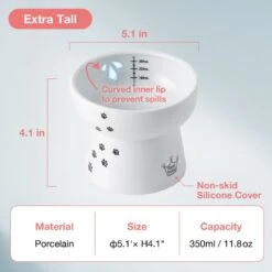 Necoichi Ceramic Elevated Cat Water Bowl -Pawfect Care 183505 PT4. AC SS1800 V1627495606